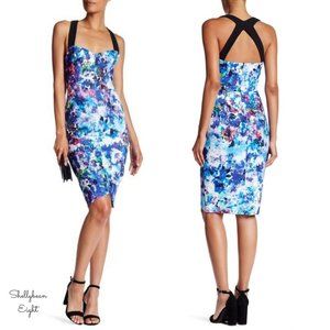 Black Halo Multicolor Floral Dress